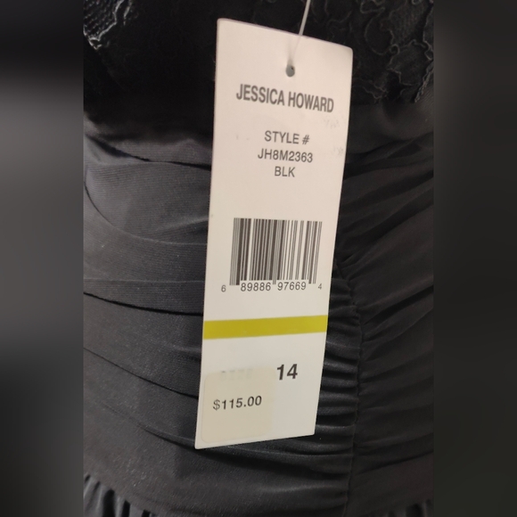 Jessica Howard Black Slimming Formal Dress - Size 14 - NWT - Picture 9 of 11